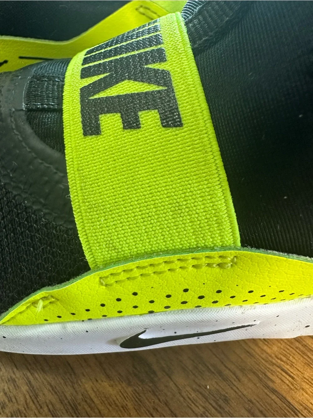 Nike Toddler Black Sneakers with Neon Yellow Strap